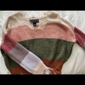 Multi colored cropped sweater